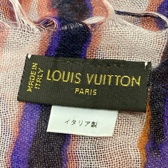 Auth LOUIS VUITTON Etole - Pink Purple Orange Scarf Cashmere Silk - Picture 6 of 9